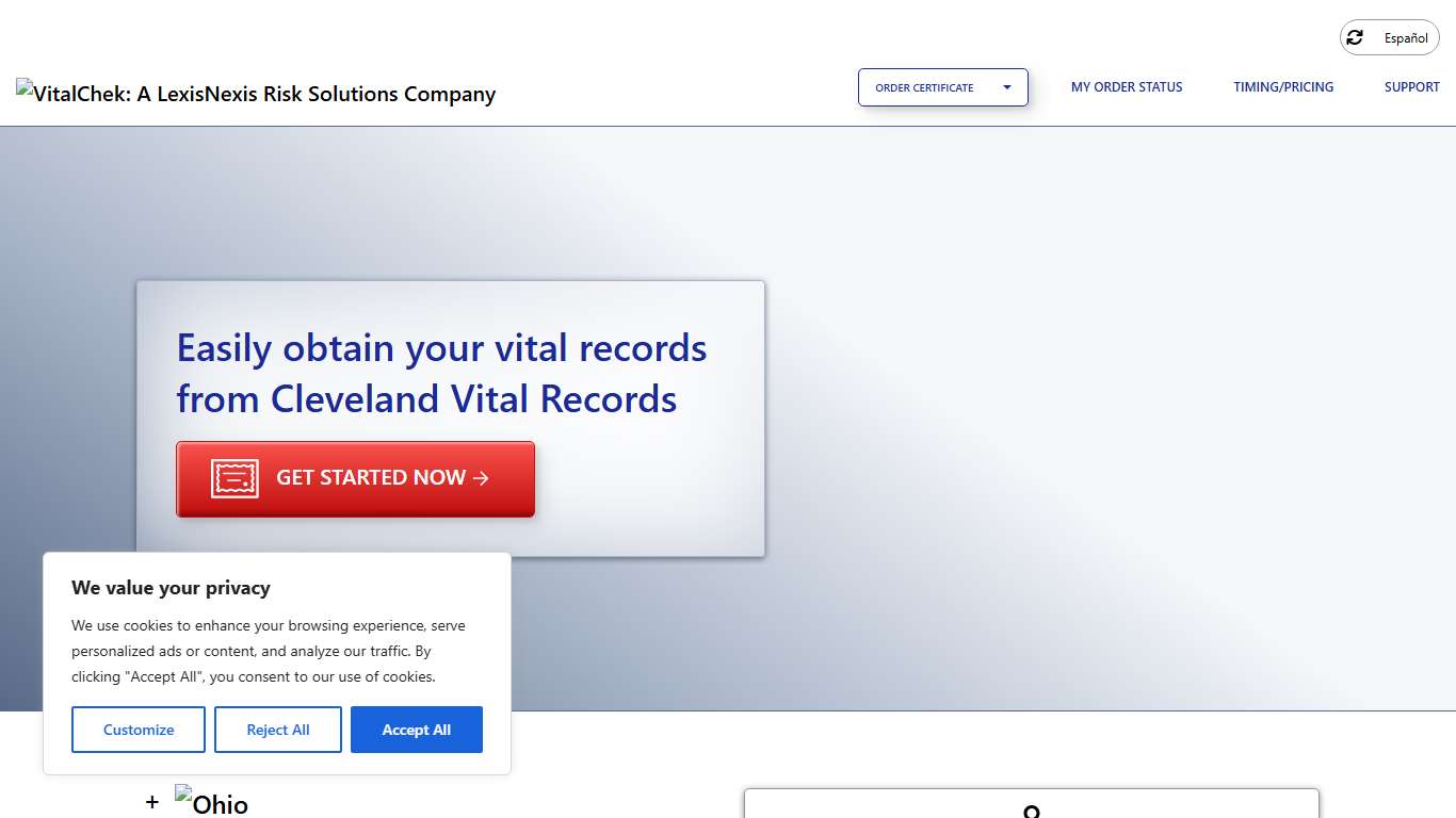 Cleveland Vital Records (OH) | Order Certificates - VitalChek